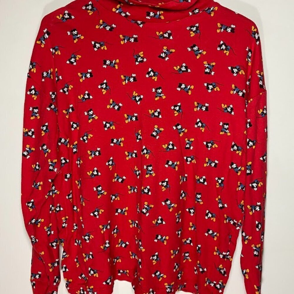 Disney & Co Vintage Mickey Mouse All Over Print Turtleneck
